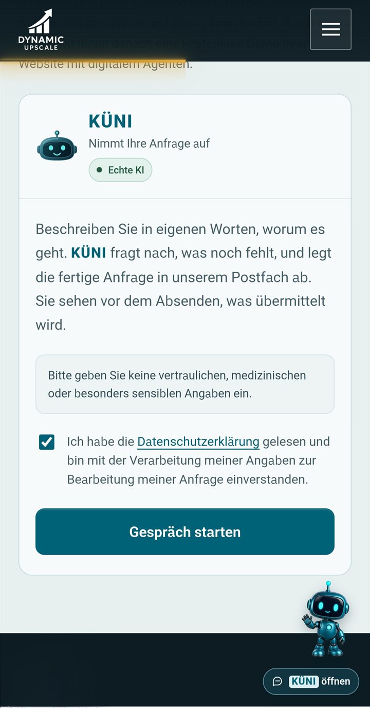 KÜNI vor dem Gespräch: Hinweis und Einwilligung