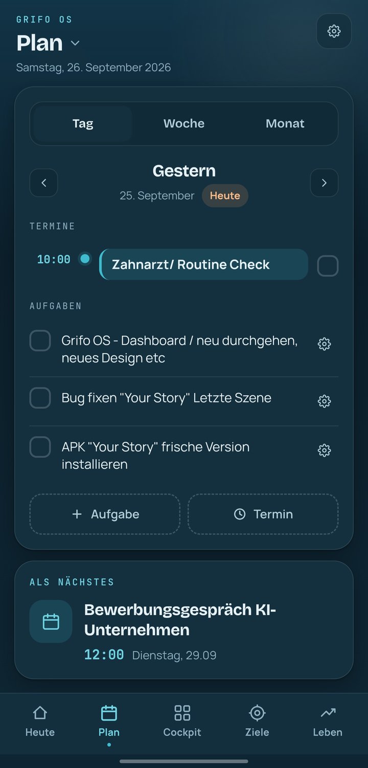 Grifo OS, Ansicht Plan